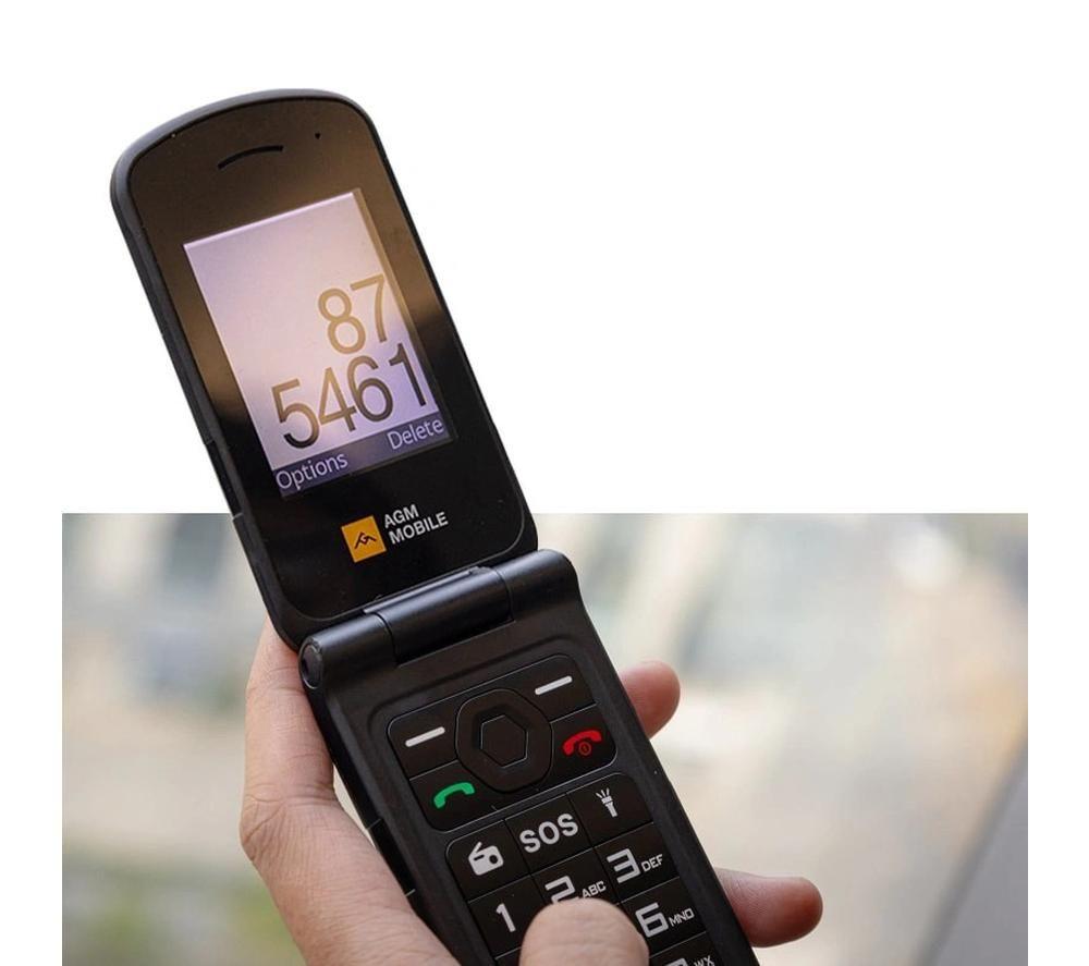 AGM M10 4G Basic Flip Mobile Phone - 128 MB, Black image number 2 of 3