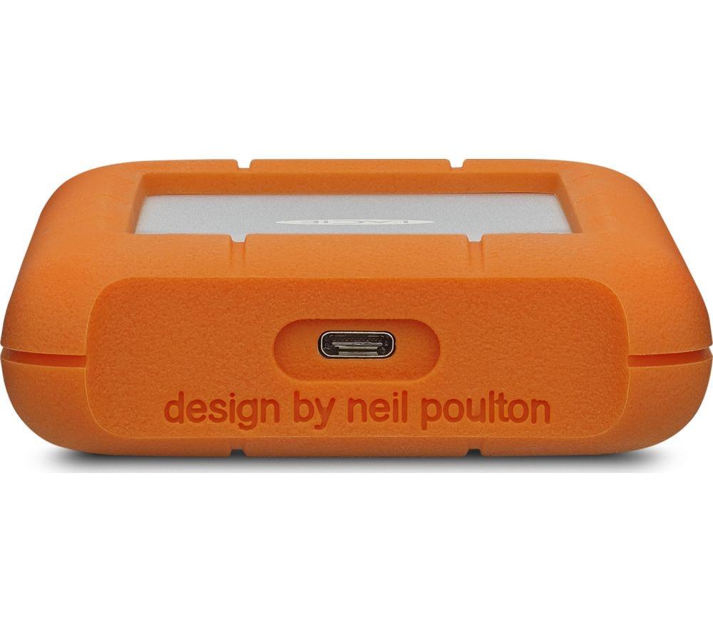 LACIE Rugged Portable Hard Drive - 2 TB, Orange image number 2 of 7