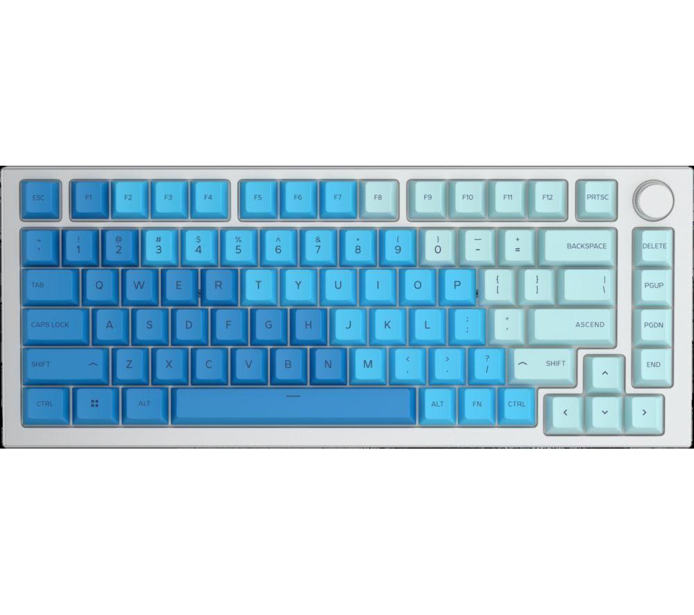 GLORIOUS GMMK PRO 75% Keyboard &ndash; White Ice x Ocean Bundle (Fox MX Switches) image number 7 of 9