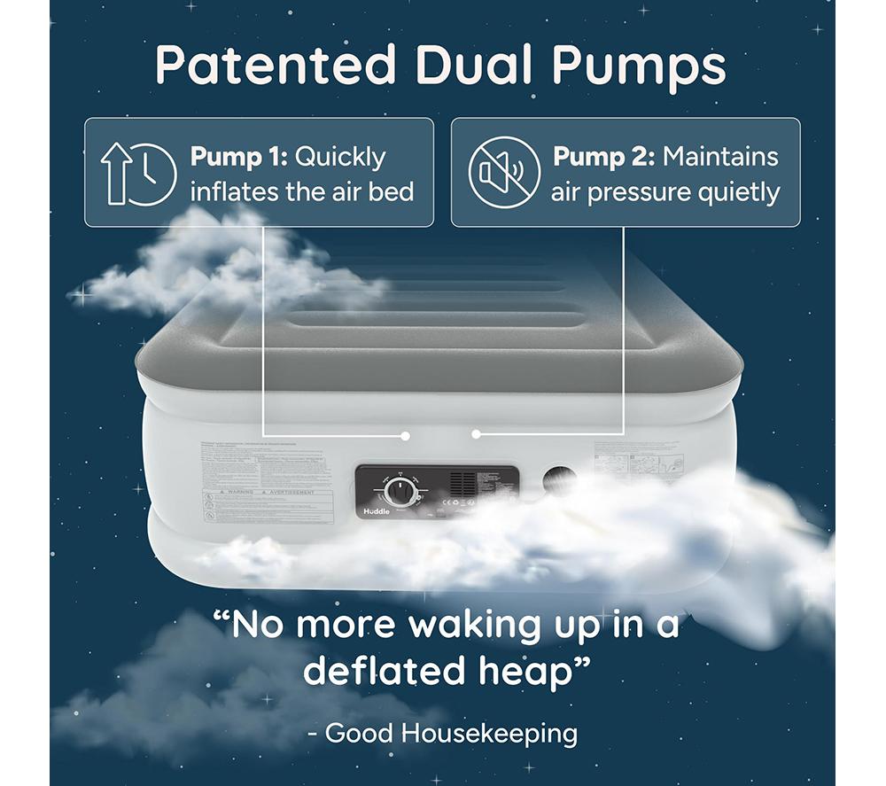 HUDDLE Never Deflate Premium Air Bed with Patented Dual Pump - Single image number 3 of 9