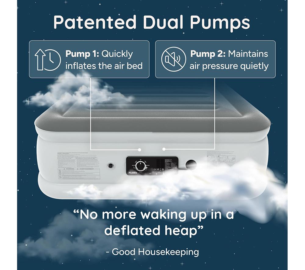 HUDDLE Never Deflate Premium Air Bed with Patented Dual Pump - Double image number 3 of 9