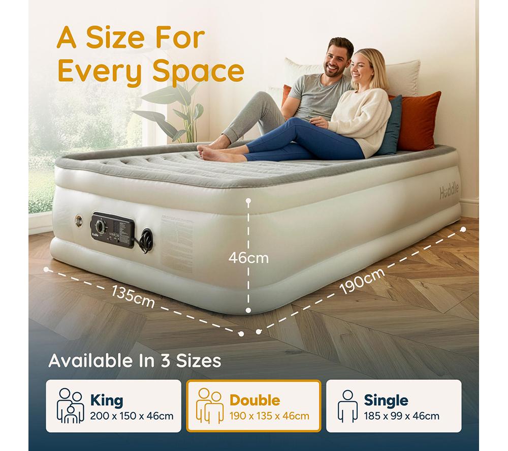 HUDDLE Never Deflate Premium Air Bed with Patented Dual Pump - Double image number 9 of 9