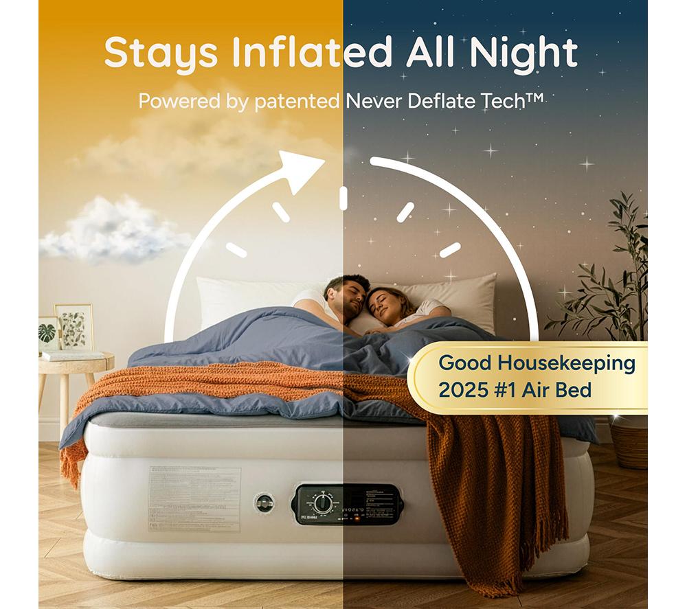 HUDDLE Never Deflate Premium Air Bed with Patented Dual Pump - King image number 2 of 9