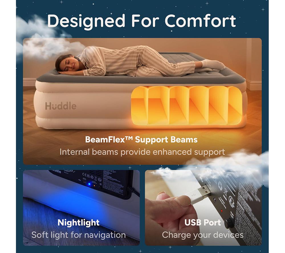 HUDDLE Never Deflate Premium Air Bed with Patented Dual Pump - King image number 6 of 9