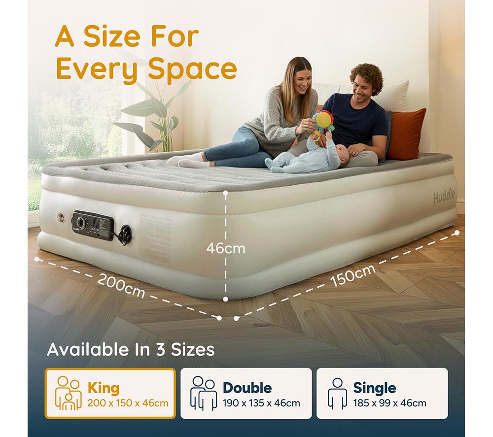 HUDDLE Never Deflate Premium Air Bed with Patented Dual Pump - King image number 9 of 9