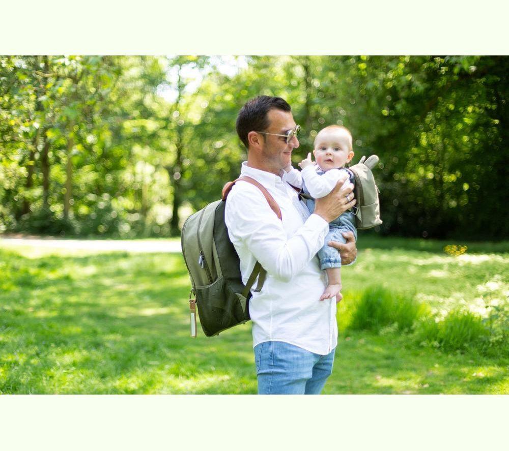 CHILDHOME Daddy Bag Nursery Backpack - Green & Black image number 10 of 15