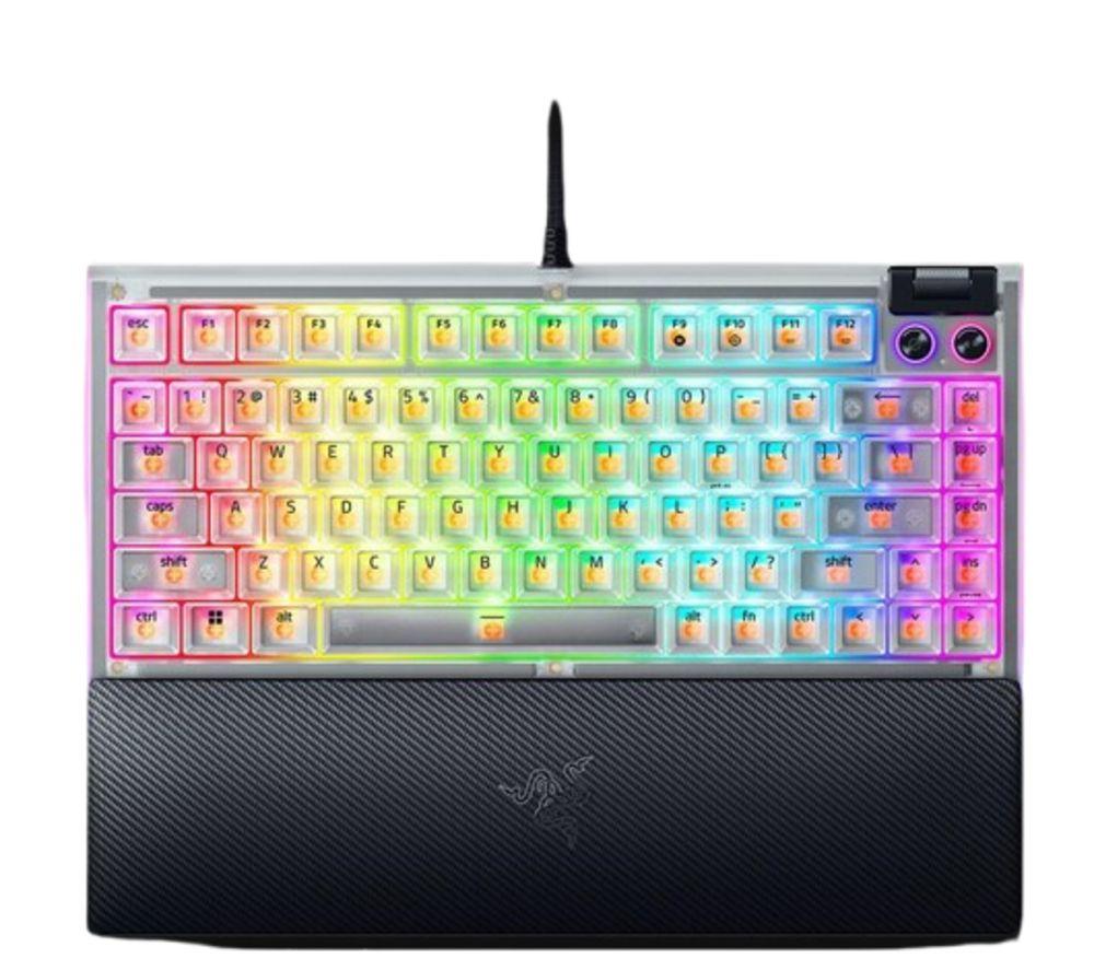 Razer Blackwidow V4 75% Mechanical Gaming Keyboard - White, White