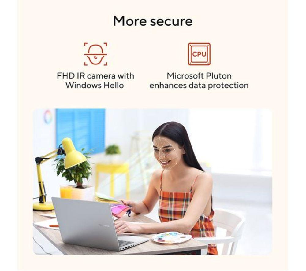 ASUS Vivobook 16 M1607KA 16" Refurbished Laptop, Copilot+ PC - AMD Ryzen AI 5, 512 GB SSD, Cool Silver (Excellent Condition) image number 19 of 21