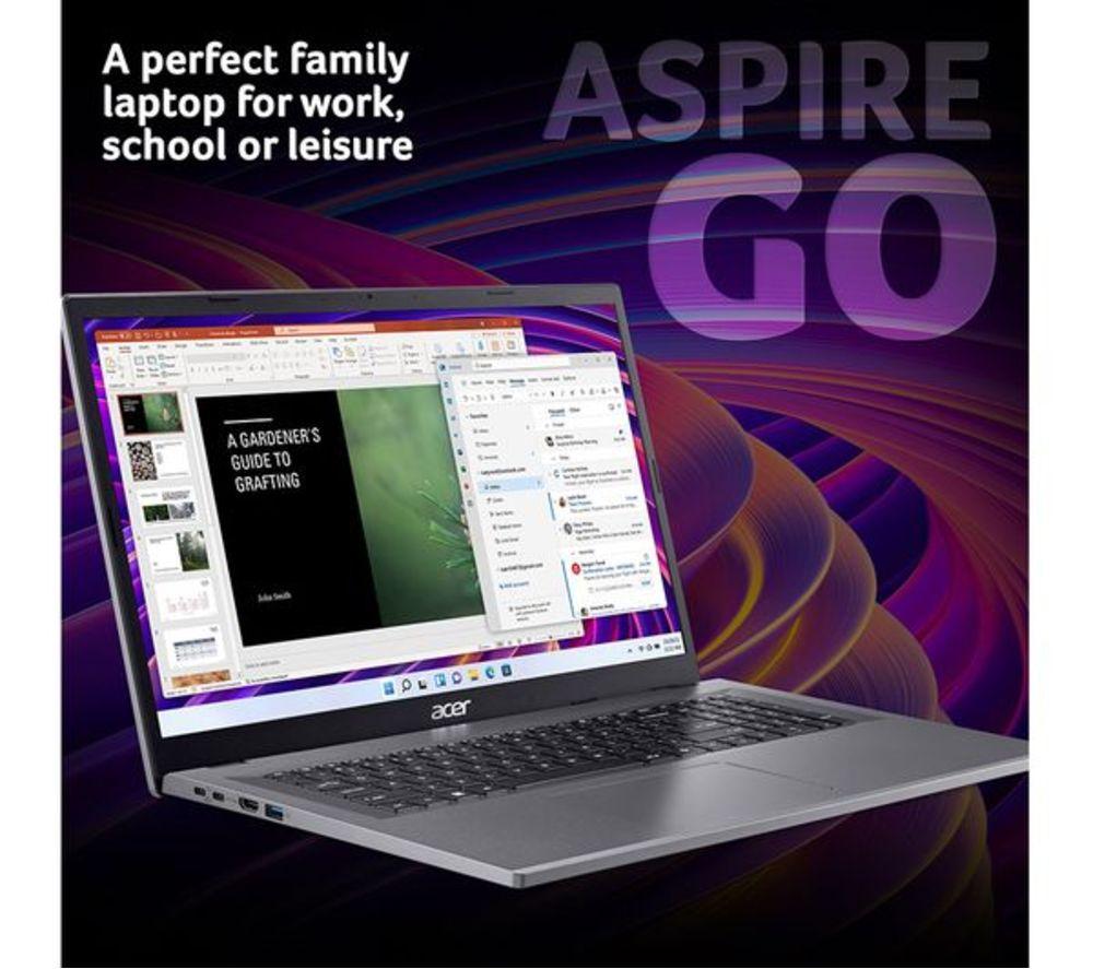 ACER Aspire Go 17 17.3" Refurbished Laptop - Intel&reg; Core&trade; 3, 256 GB SSD, Grey (Excellent Condition) image number 2 of 8