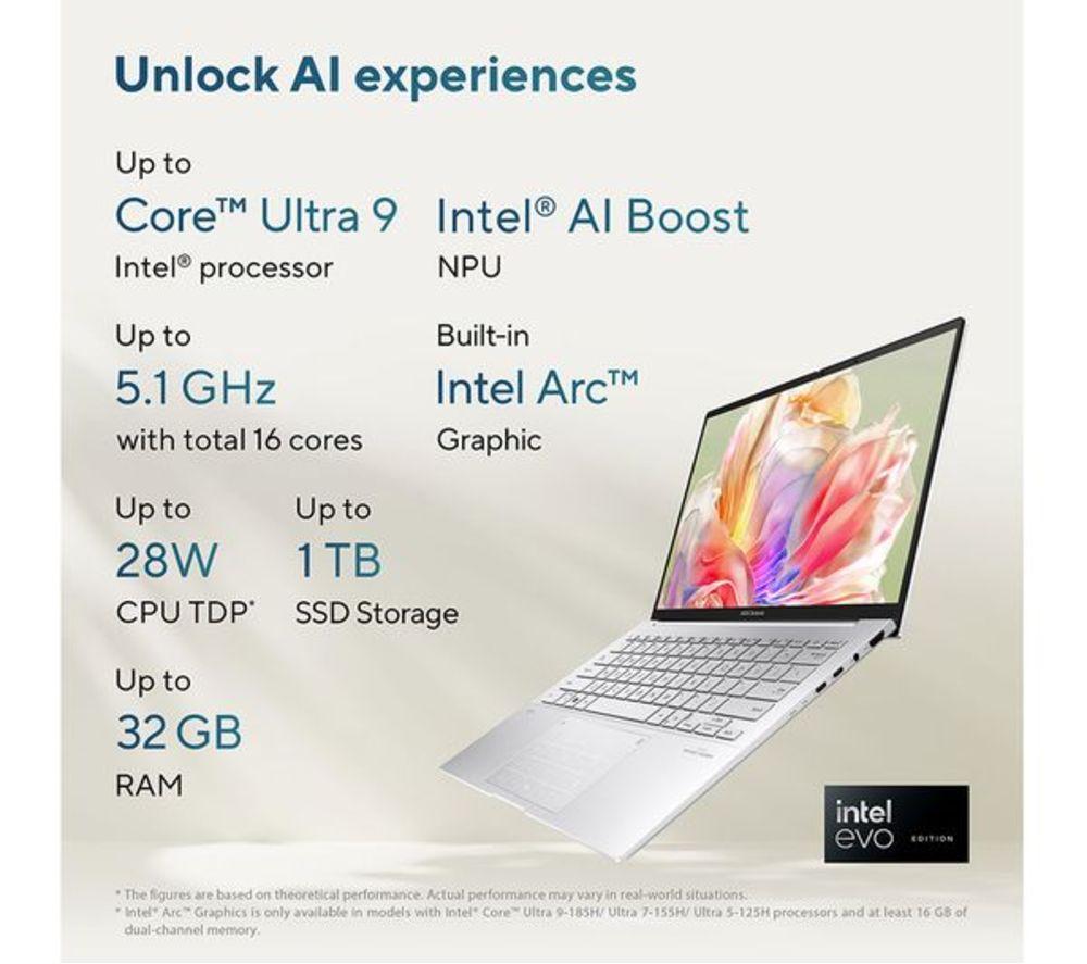 ASUS Zenbook 14 OLED 14" Refurbished Laptop - Intel&reg; Core&trade; Ultra 9, 1 TB SSD, Ponder Blue (Excellent Condition) image number 13 of 37