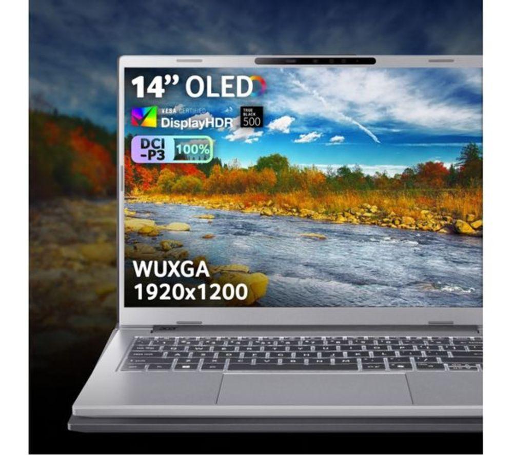 ACER Aspire 14 AI OLED 14" Refurbished Laptop, Copilot+ PC - Intel&reg; Core&trade; Ultra 5, 512 GB SSD, Silver (Excellent Condition) image number 6 of 11
