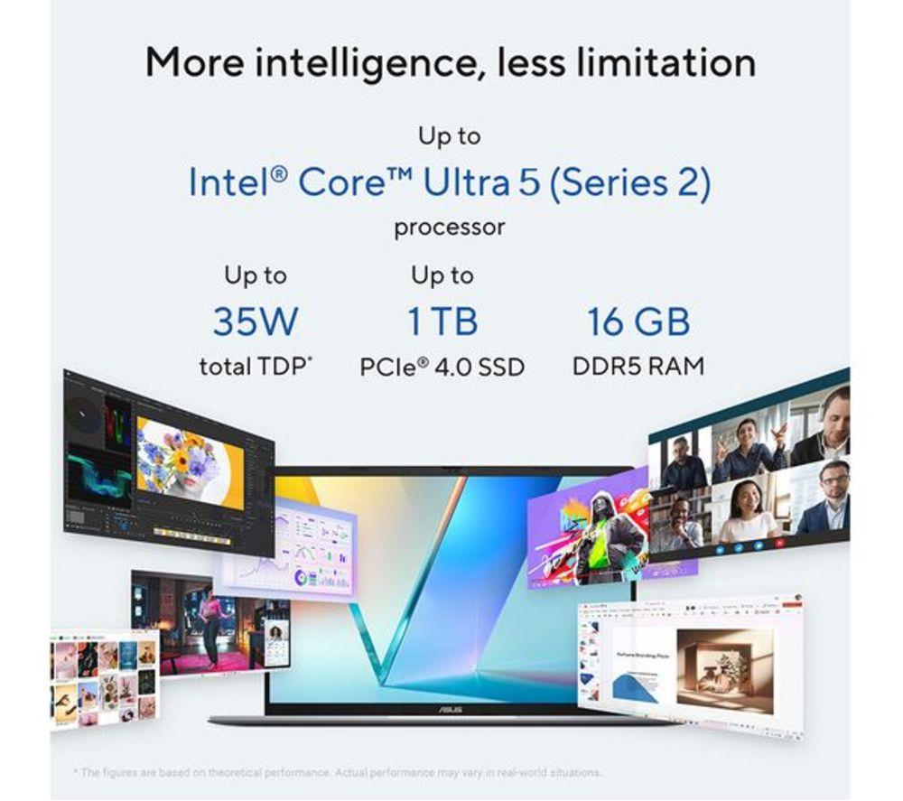 ASUS Vivobook S16 OLED S3607CA 16" Refurbished Laptop, Copilot+ PC - Intel&reg; Core&trade; Ultra 5, 1 TB SSD, Silver (Excellent Condition) image number 23 of 36