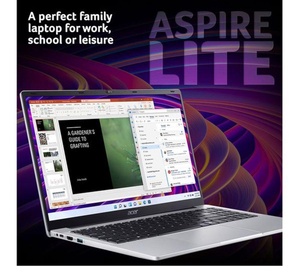 ACER Aspire Lite 15.6" Refurbished Laptop - Intel&reg; Celeron&reg;, 128 GB eMMC, Grey (Excellent Condition) image number 2 of 8