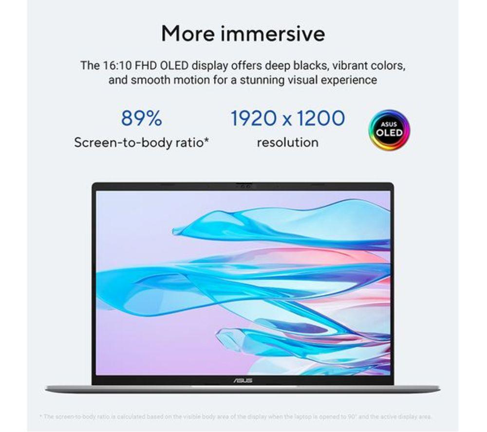 ASUS Vivobook S16 OLED S3607CA 16" Refurbished Laptop - Intel&reg; Core&trade; Ultra 7, 1 TB SSD, Silver (Excellent Condition) image number 18 of 19
