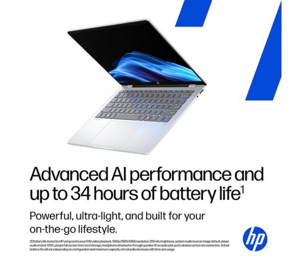 HP OmniBook 5 NGAI 14" Refurbished Laptop - Snapdragon X1, 512 GB SSD, Glacier Silver (Excellent Condition) image number 12 of 26