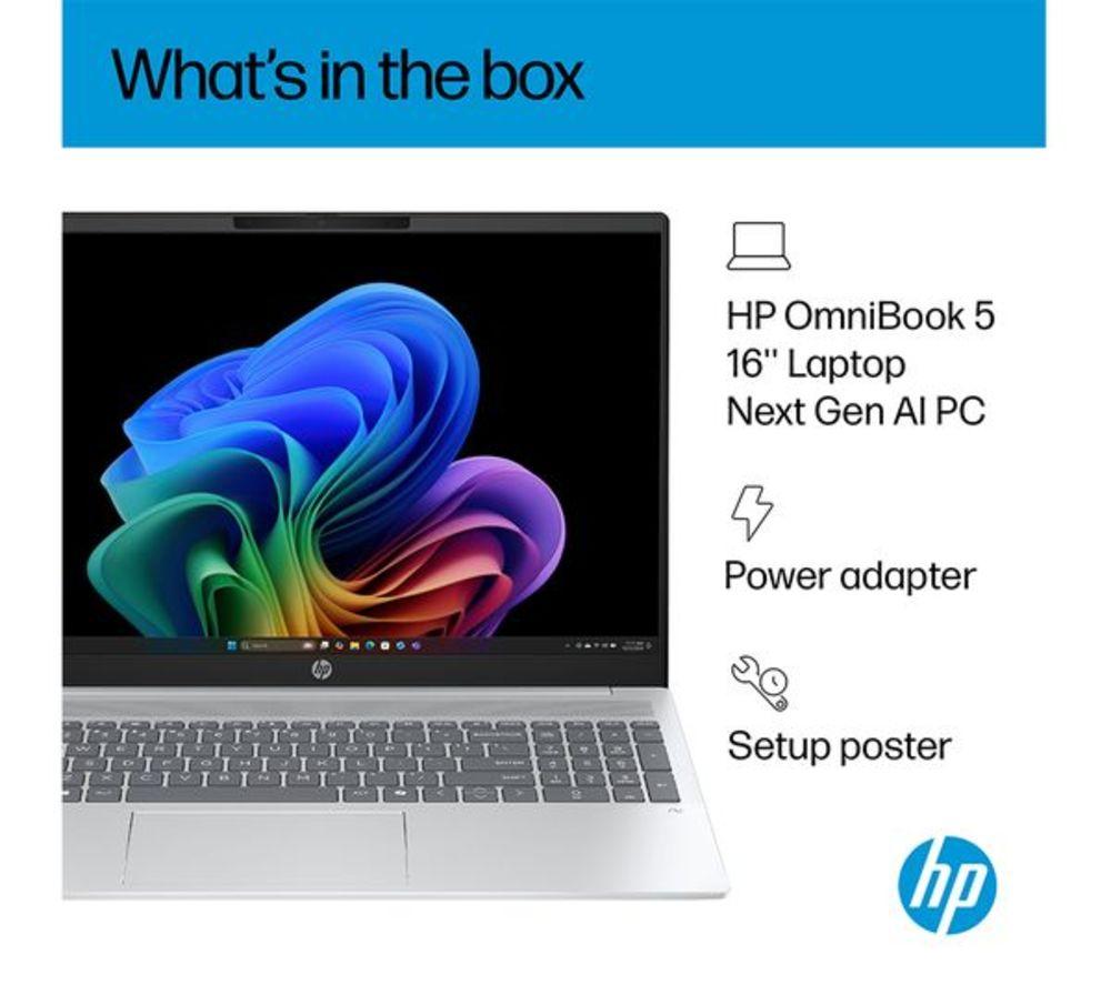 HP OmniBook 5 16" Refurbished Laptop - AMD Ryzen AI 5, 512 GB SSD, Silver (Excellent Condition) image number 18 of 26