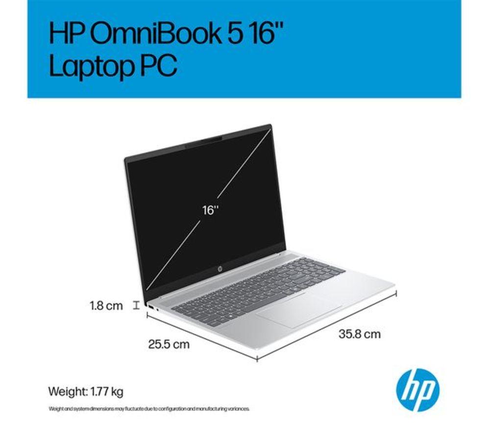 HP OmniBook 5 16" Refurbished Laptop - Intel&reg; Core&trade; i7, 512 GB SSD, Silver (Excellent Condition) image number 13 of 22