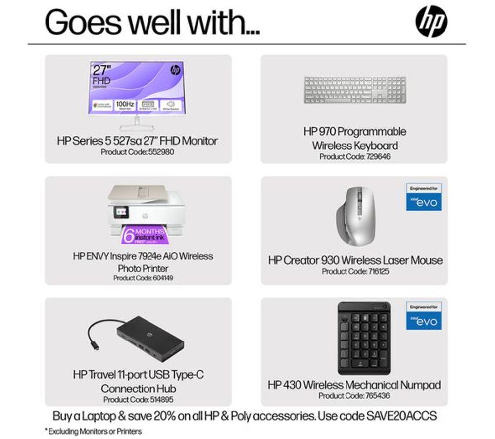 HP OmniBook 5 16" Refurbished Laptop - Intel&reg; Core&trade; i7, 512 GB SSD, Silver (Excellent Condition) image number 15 of 22