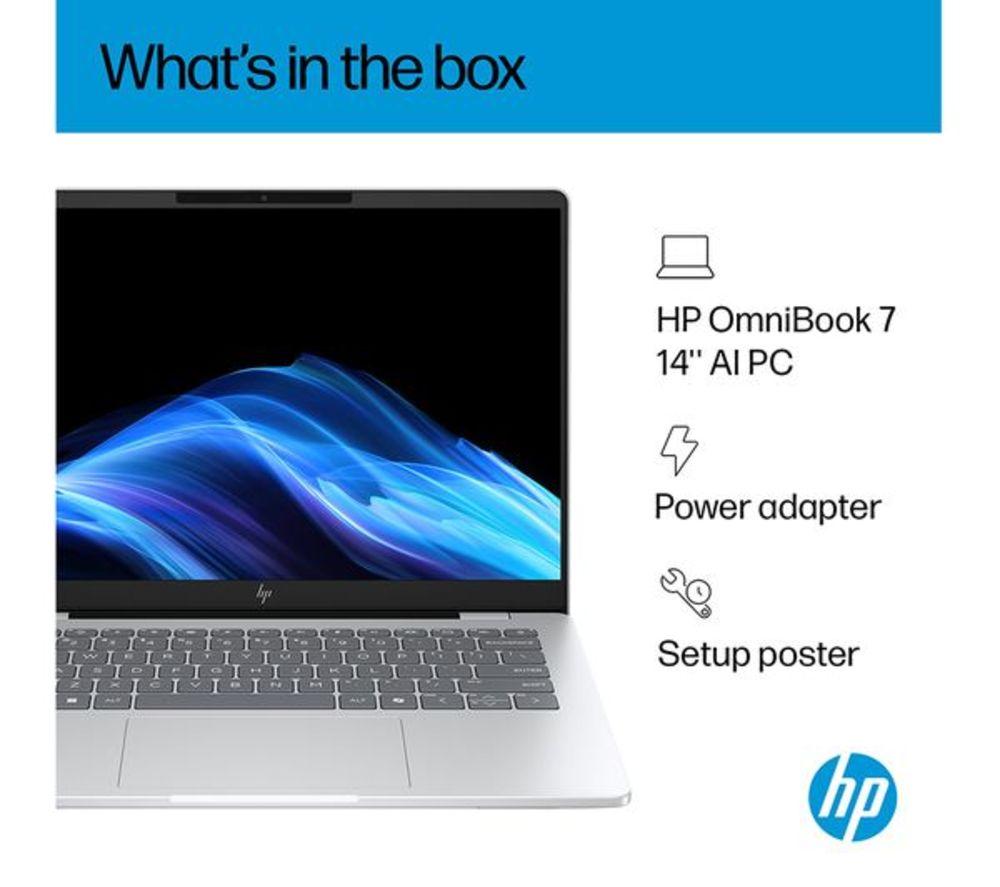HP OmniBook 7 AI 14" Refurbished Laptop - Intel&reg; Core&trade; Ultra 7, 1 TB SSD, Silver (Excellent Condition) image number 21 of 26