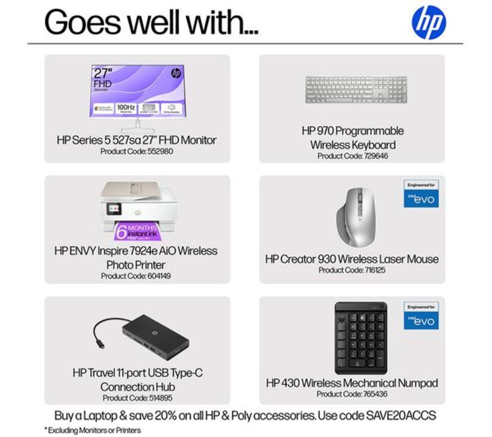 HP OmniBook 7 AI 14" Refurbished Laptop - Intel&reg; Core&trade; Ultra 7, 1 TB SSD, Silver (Excellent Condition) image number 22 of 26