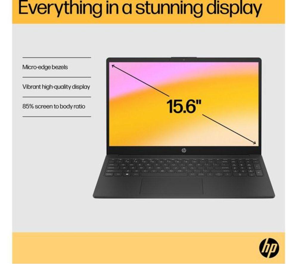 HP 15-fc0527sa 15.6" Refurbished Laptop - AMD Ryzen 7, 512 GB, Jet Black (Excellent Condition) image number 9 of 30