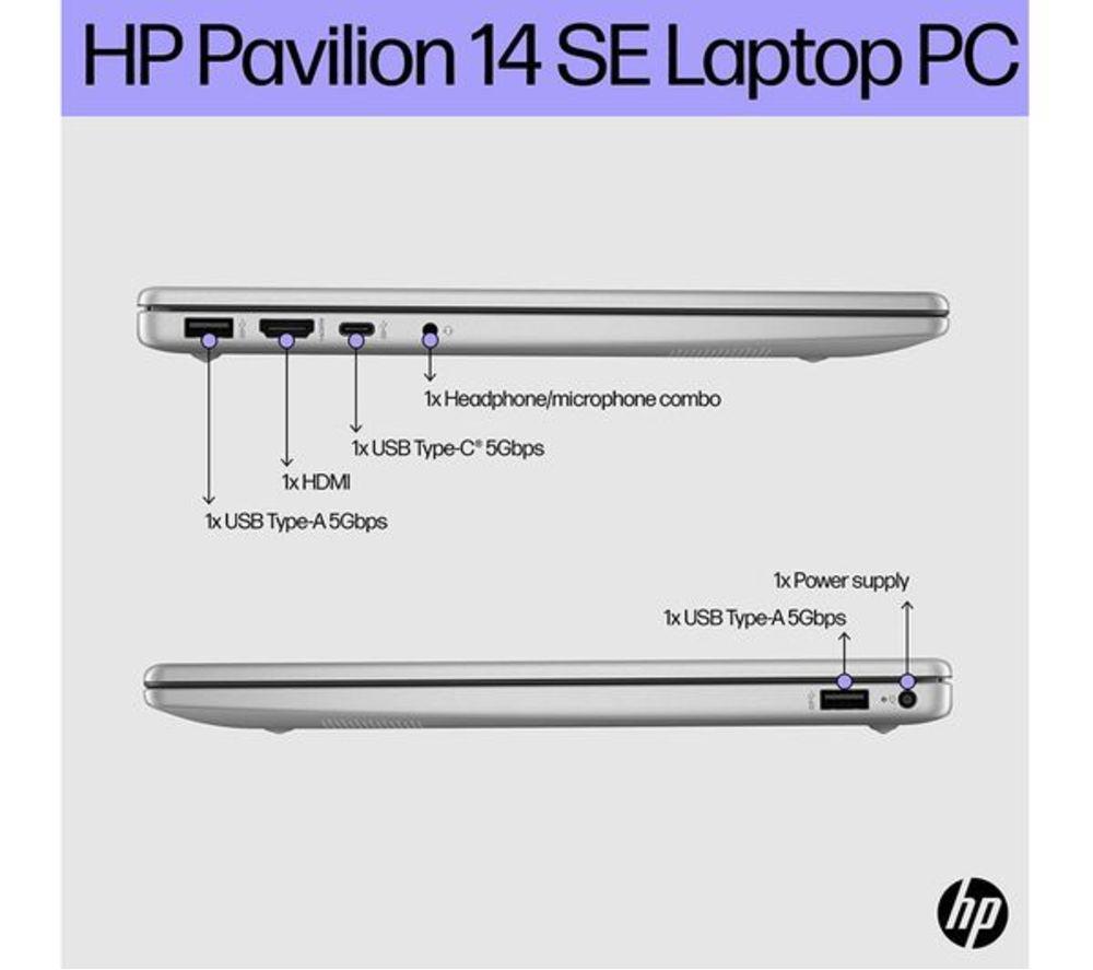 HP Pavilion SE 14-ep0532sa 14" Refurbished Laptop - Intel&reg; Core&trade; i7, 512 GB SSD, Silver (Excellent Condition) image number 15 of 26