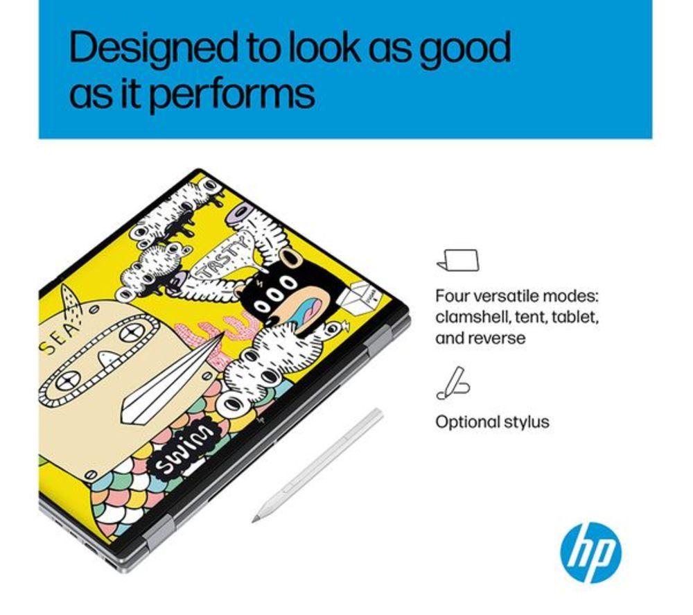 HP OmniBook X Flip NGAI 16" 2 in 1 Refurbished Laptop - AMD Ryzen AI 7, 512 GB SSD, Meteor Silver (Excellent Condition) image number 12 of 22