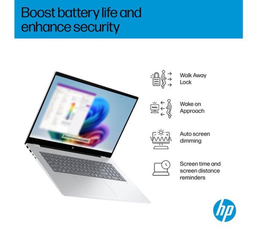 HP OmniBook 7 NGAI 17.3" Refurbished Laptop - Intel&reg; Core&trade; Ultra 7, 1 TB SSD, 16GB RAM, Silver (Excellent Condition) image number 8 of 21