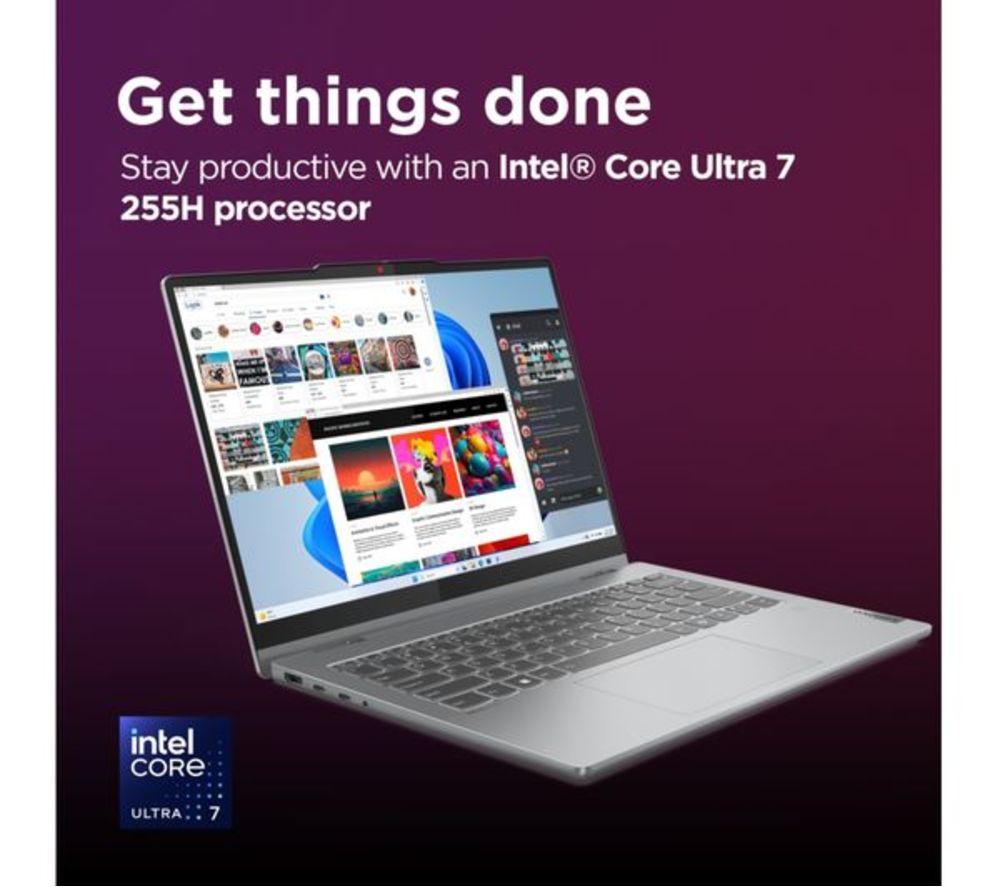 LENOVO IdeaPad 5 14" 2 in 1 Refurbished Laptop - Intel&reg; Core&trade; Ultra 7, 1 TB SSD, Luna Grey (Excellent Condition) image number 8 of 14