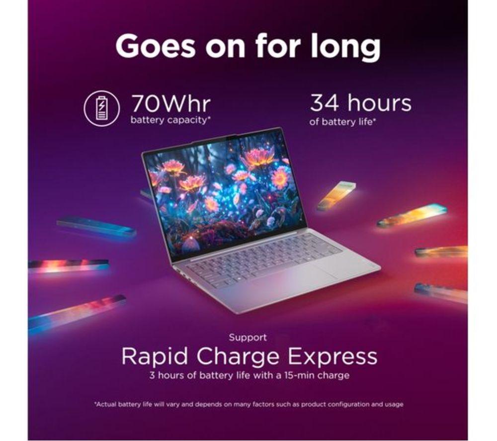 LENOVO Yoga Slim 7 14" Refurbished Laptop, Copilot+ PC - Intel&reg; Core&trade; Ultra 5, 512 GB SSD, Grey (Excellent Condition) image number 3 of 11