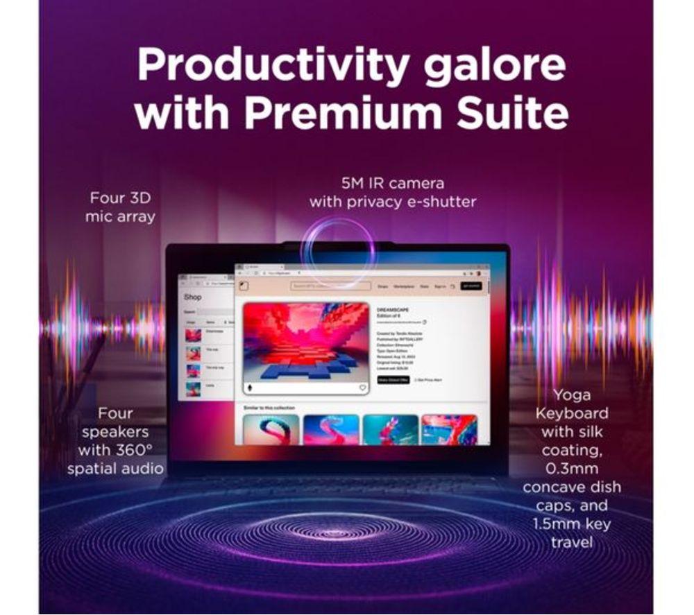 LENOVO Yoga Slim 7 14" Refurbished Laptop, Copilot+ PC - Intel&reg; Core&trade; Ultra 5, 512 GB SSD, Grey (Excellent Condition) image number 5 of 11