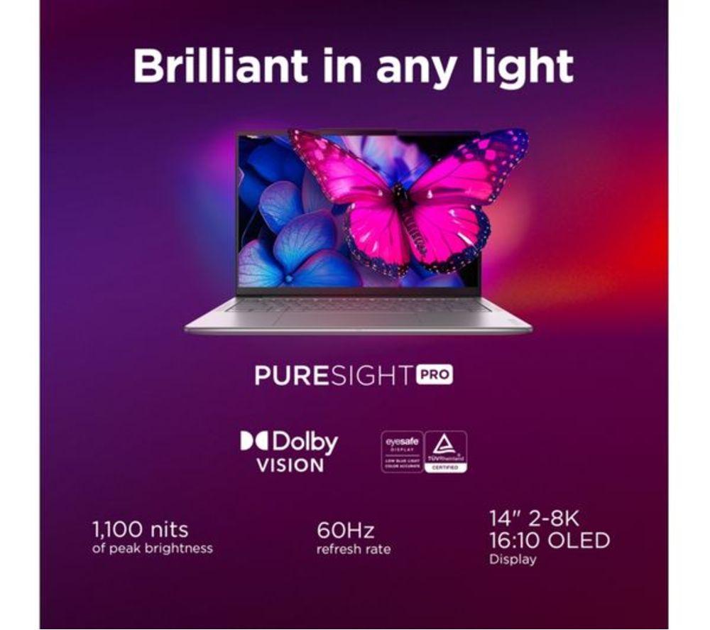 LENOVO Yoga Slim 7 14" Refurbished Laptop, Copilot+ PC - Intel&reg; Core&trade; Ultra 5, 512 GB SSD, Grey (Excellent Condition) image number 6 of 11