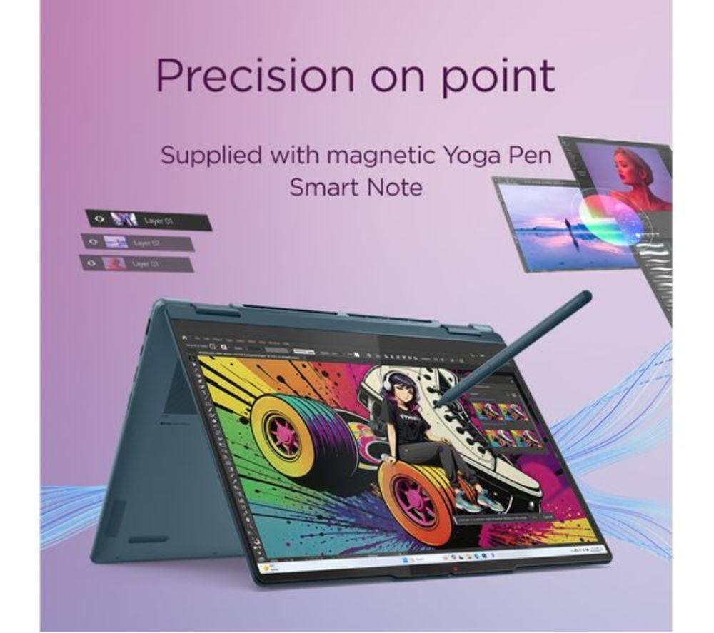 LENOVO Yoga 7 14" 2 in 1 Refurbished Laptop - AMD Ryzen AI 7, 1 TB SSD, Tidal Teal (Excellent Condititon) image number 8 of 14