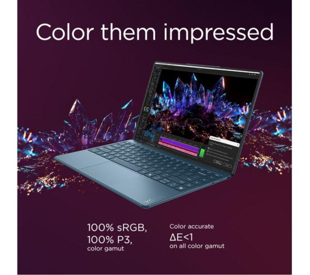 LENOVO Yoga Slim 9 14" Refurbished Laptop, Copilot+ PC - Intel&reg; Core&trade; Ultra 7, 1 TB SSD, Teal (Excellent Condition) image number 8 of 14