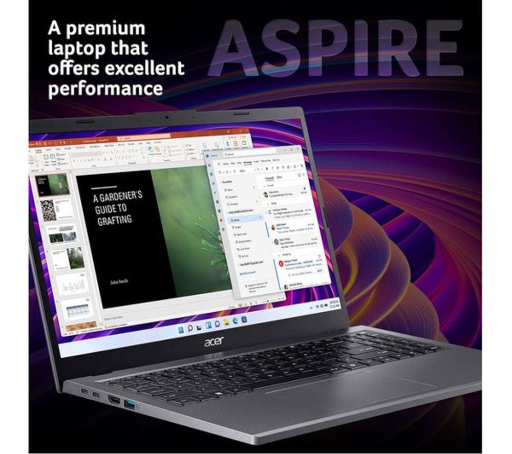 ACER Aspire 15 15.6" Refurbished Laptop - AMD Ryzen 7, 1 TB SSD, Grey (Very Good Condition) image number 2 of 10