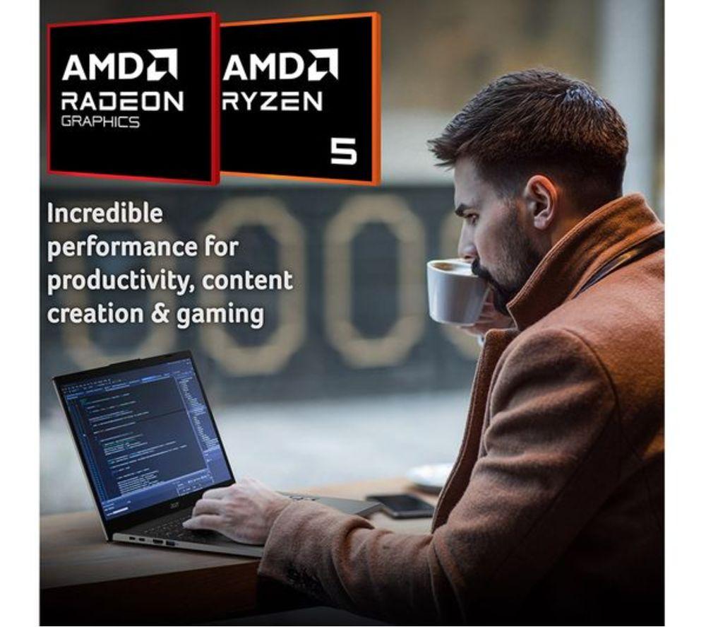 ACER Aspire 15 15.6" Refurbished Laptop - AMD Ryzen 7, 1 TB SSD, Grey (Very Good Condition) image number 5 of 10