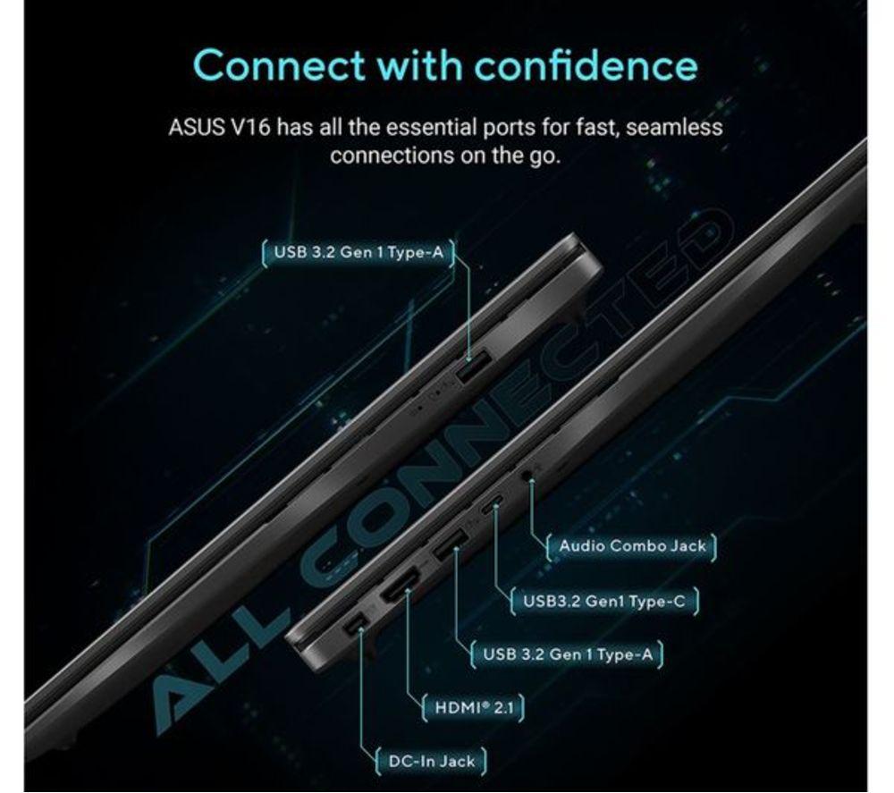ASUS Vivobook V16 16" Refurbished Laptop - Intel&reg; Core&trade; 5, 512 GB SSD, Black (Very Good Condition) image number 9 of 13