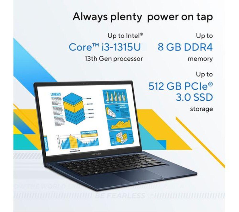 ASUS Vivobook 14 X1404VA 14" Refurbished Laptop - Intel&reg; Core&trade; i3, 512 GB SSD, Silver (Very Good Condition) image number 7 of 17