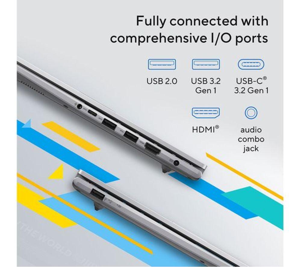ASUS Vivobook 14 X1404VA 14" Refurbished Laptop - Intel&reg; Core&trade; i3, 512 GB SSD, Silver (Very Good Condition) image number 14 of 17