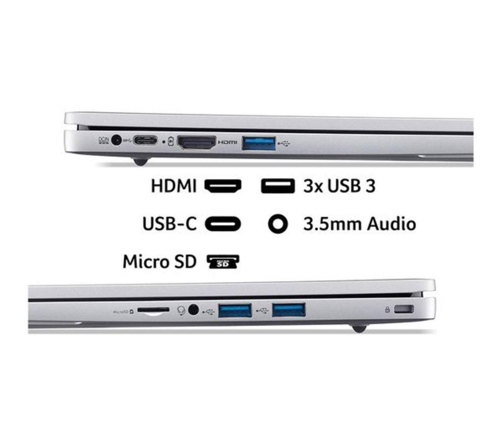 ACER Aspire Lite 15.6" Refurbished Laptop - Intel&reg; Celeron&reg;, 128 GB eMMC, Grey (Very Good Condition) image number 7 of 8