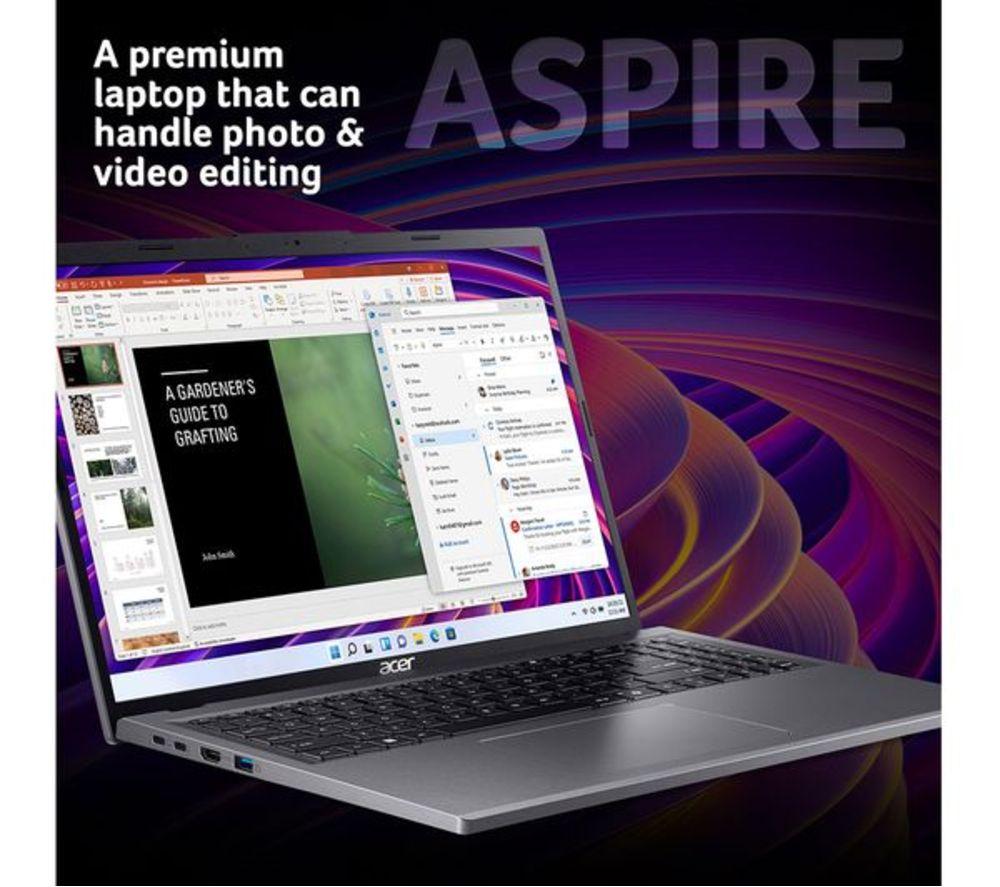 ACER Aspire 16 16" Refurbished Laptop - Intel&reg; Core&trade; Ultra 7, 1 TB SSD, Grey (Very Good Condition) image number 2 of 10