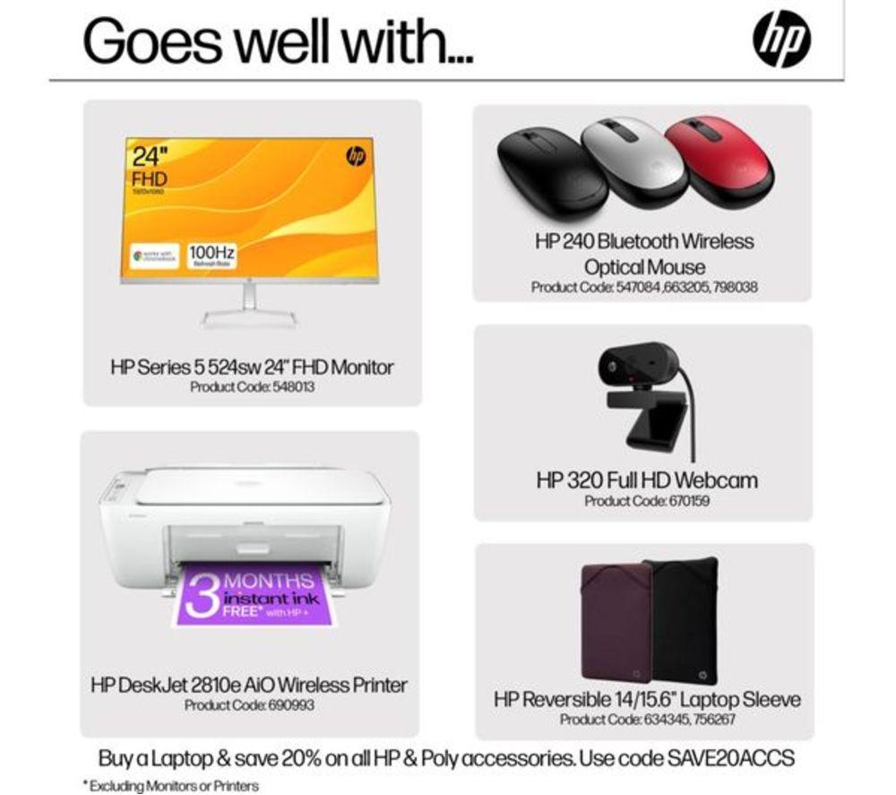 HP 15-fd0554sa 15.6" Refurbished Laptop - Intel&reg; Core&trade; i5, 256 GB SSD, Jet Black (Very Good Condition) image number 7 of 7