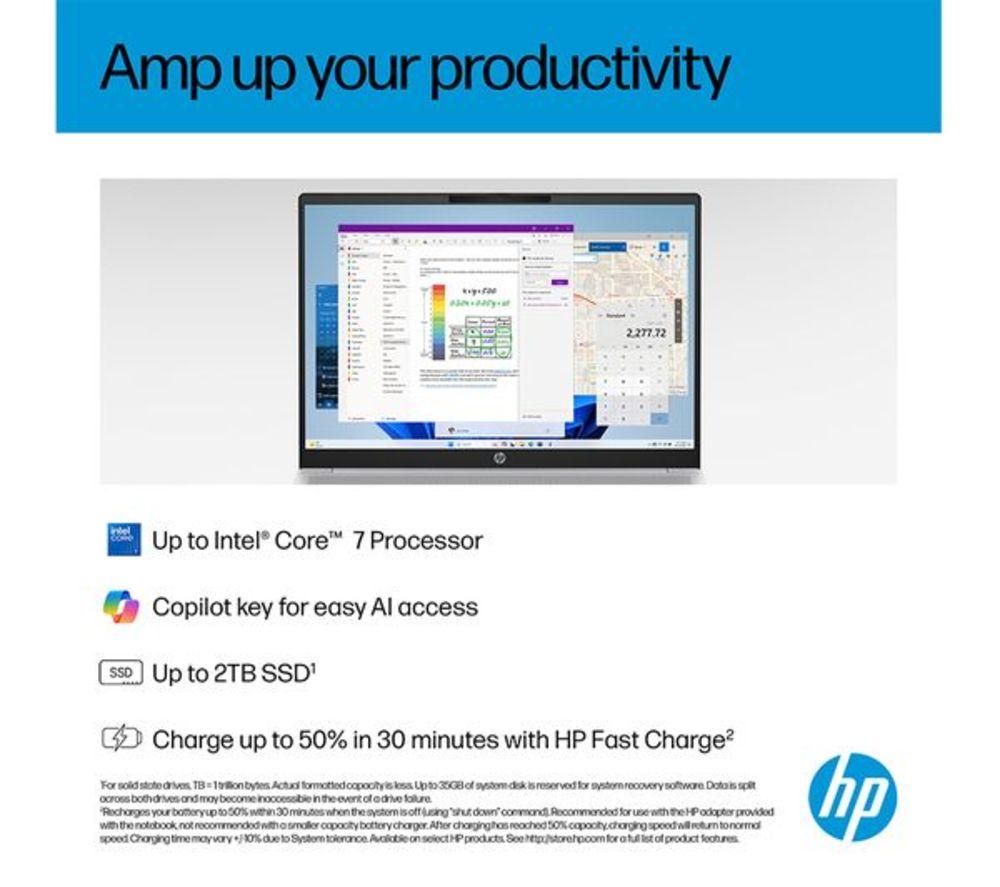 HP OmniBook 5 16" Refurbished Laptop - Intel&reg; Core&trade; i7, 512 GB SSD, Silver (Very Good Condition) image number 9 of 22