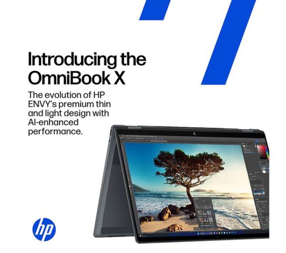 HP OmniBook X Flip NGAI 14" 2 in 1 Refurbished Laptop - AMD Ryzen AI 7, 1 TB SSD, Meteor Silver (Very Good Condition) image number 6 of 15