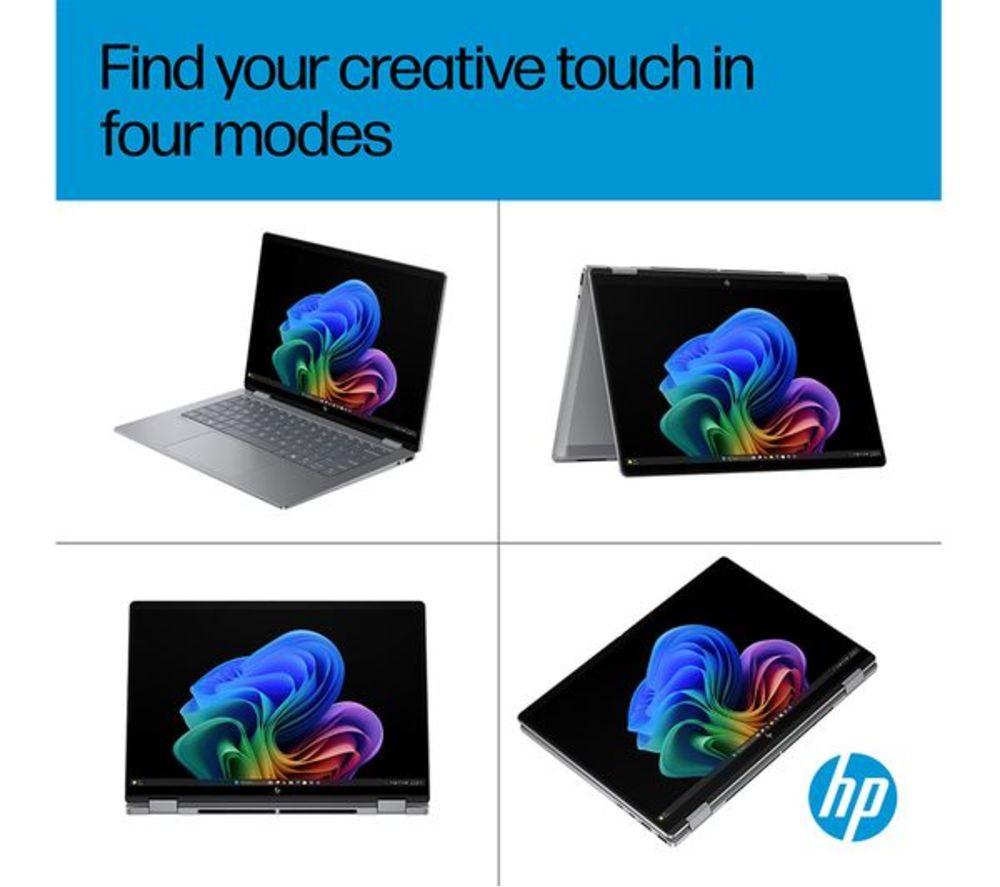 HP OmniBook X Flip NGAI 14" 2 in 1 Refurbished Laptop - AMD Ryzen AI 7, 1 TB SSD, Meteor Silver (Very Good Condition) image number 11 of 15