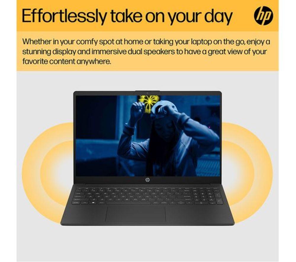 HP 15-fc0537sa 15.6" Refurbished Laptop - AMD Ryzen 5, 512 GB, Jet Black (Very Good Condition) image number 19 of 29