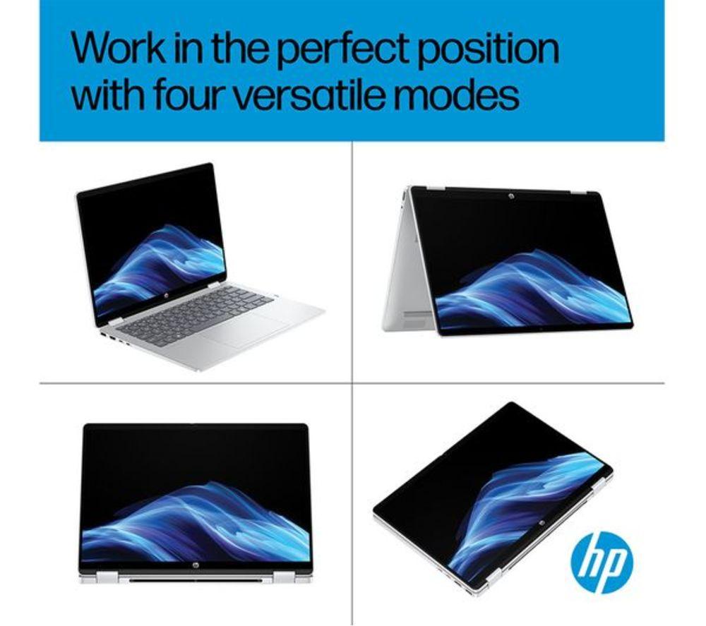 HP OmniBook 5 Flip 14" 2 in 1 Refurbished Laptop - Intel&reg; Core&trade; i3, 512 GB SSD, Silver (Very Good Condition) image number 10 of 24