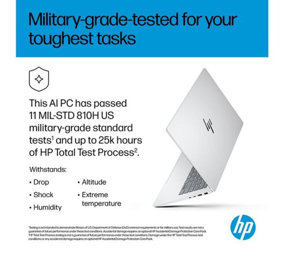 HP OmniBook 7 AI 14" Refurbished Laptop - Intel&reg; Core&trade; Ultra 7, 1 TB SSD, Silver (Very Good Condition) image number 13 of 23