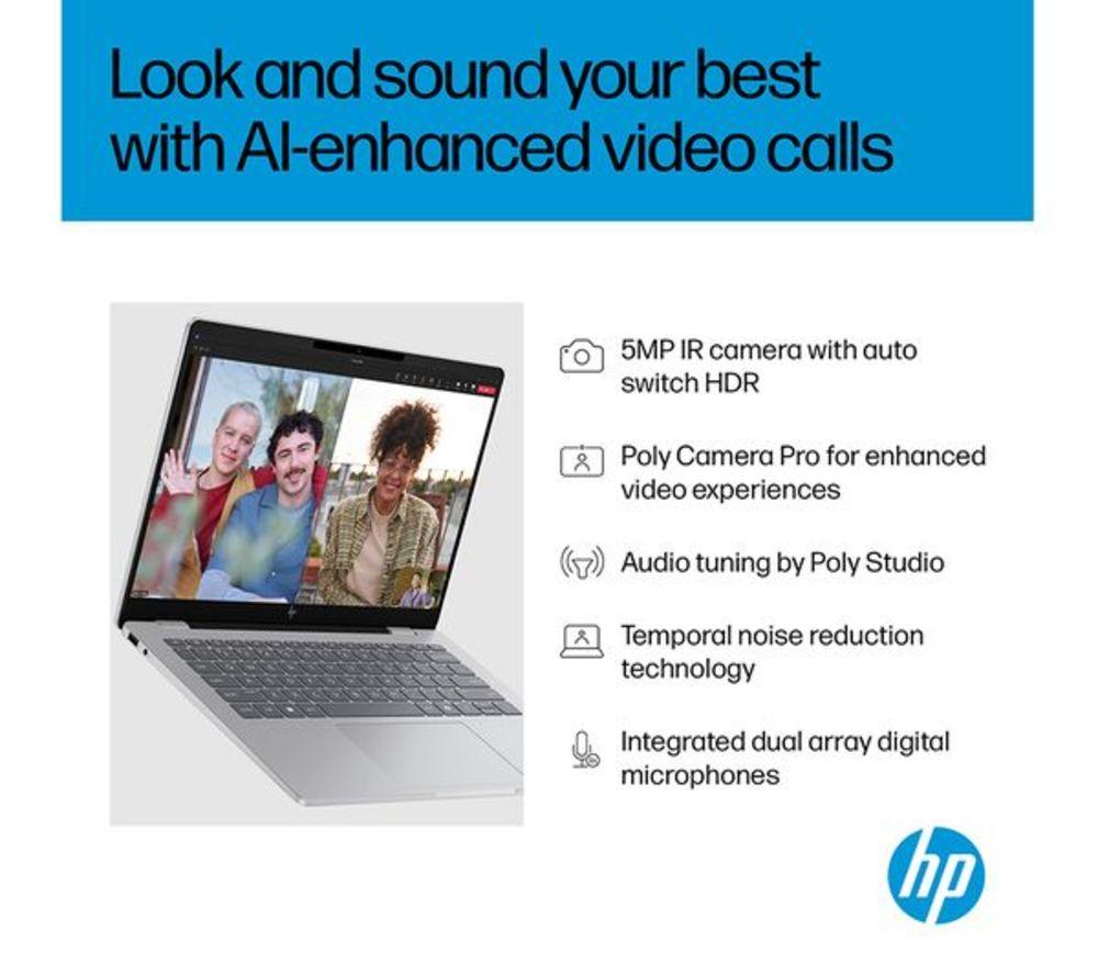 HP OmniBook 7 AI 14" Refurbished Laptop - Intel&reg; Core&trade; Ultra 7, 1 TB SSD, Silver (Very Good Condition) image number 16 of 23