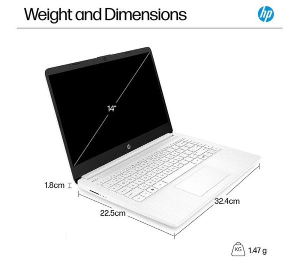 HP 14-dq6500sa 14" Refurbished Laptop - Intel&reg; N150, 128 GB UFS, White (Very Good Condition) image number 13 of 23